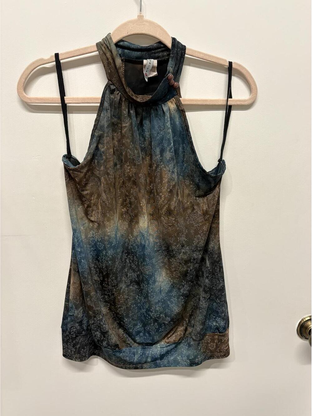 Voice Sheer Floral Halter Tank Top